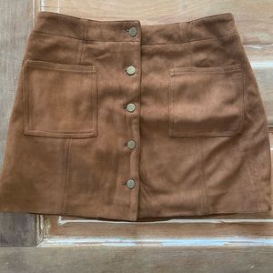 Brown soft button up skirt size small